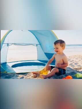 Sun N Shade NEW! Pop Up Baby Beach Tent w/ Pool UPF 50+ UV Screen Infant Toddler